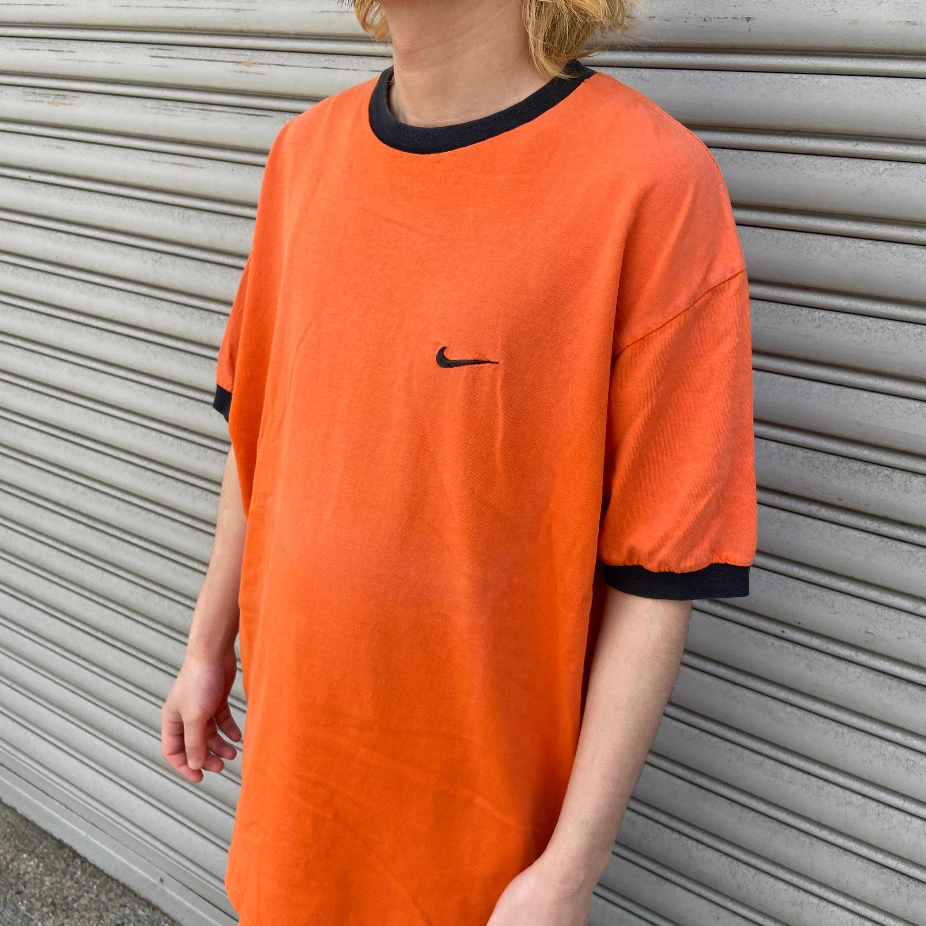 90s 銀タグ　NIKE 襟付き　リンガーTシャツ　ポロシャツ　L相当