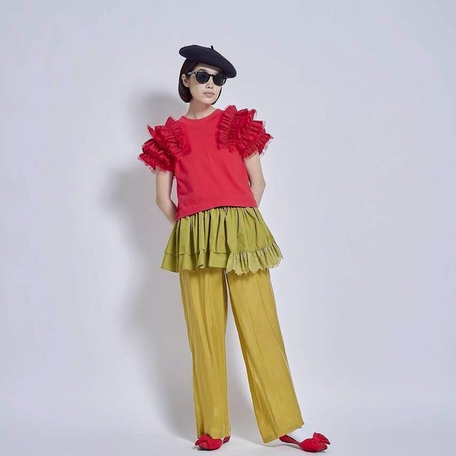 【THOMAS MAGPIE】40/-天竺(袖フリル)