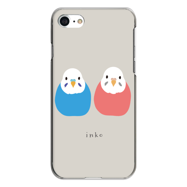 iPhone対応 スマホ ハードケース クリア インコ 青・ピンク  鳥 インコ 動物 デザイナーズ 【iPhone17 / iPhone16e / AQUOS / Xperia  他 iPhone / Android ほぼ全機種対応】 |desr3760
