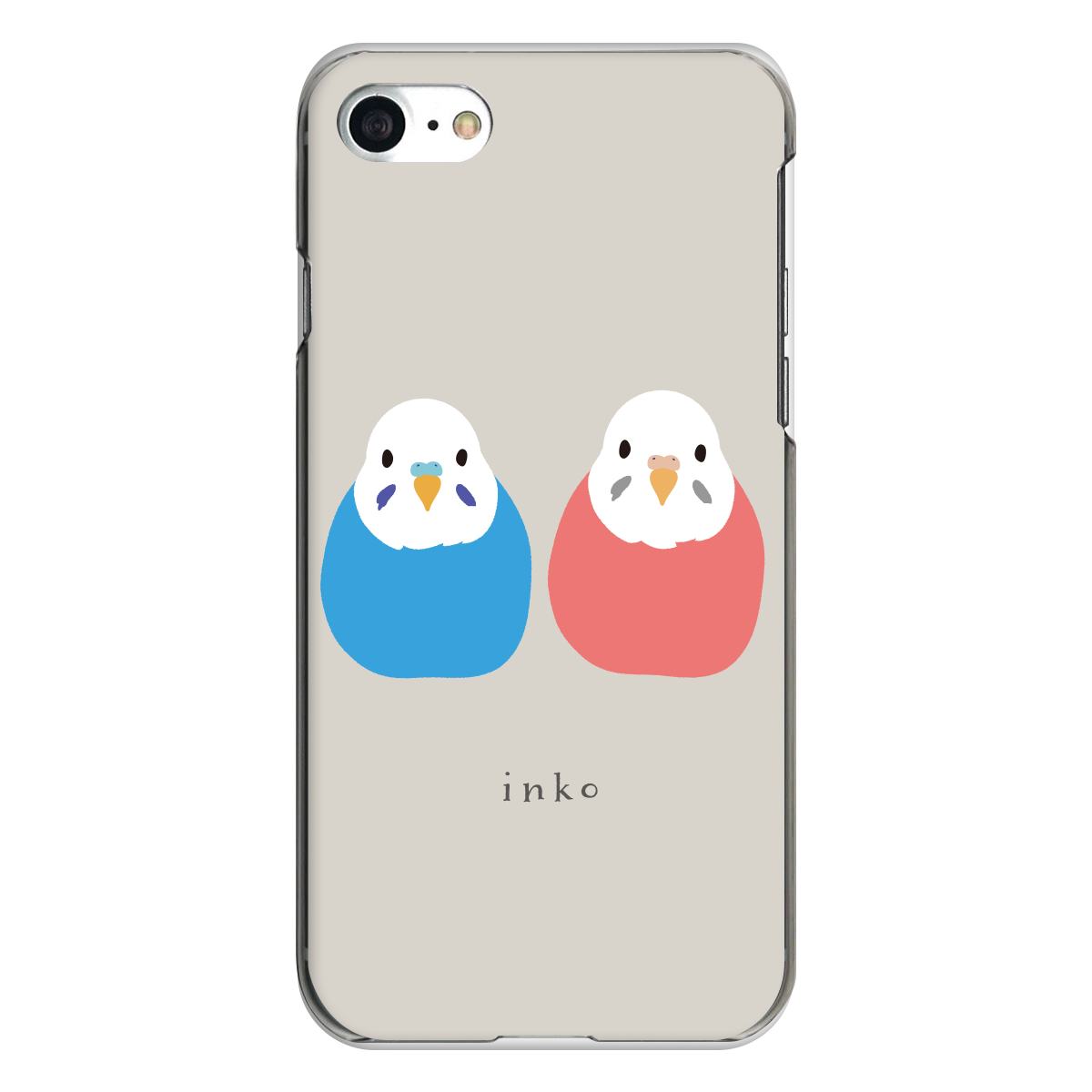 iPhone対応 スマホ ハードケース クリア インコ 青・ピンク 鳥 インコ 動物 デザイナーズ 【iPhone17 / iPhone16e / AQUOS / Xperia 他 iPhone / Android ほぼ全機種対応】 |desr3760