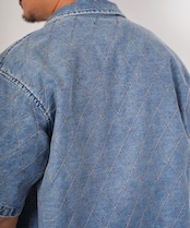 【#Re:room】VINTAGE DIAMOND QUILT STITCH DENIM SHIRTS［RES093］