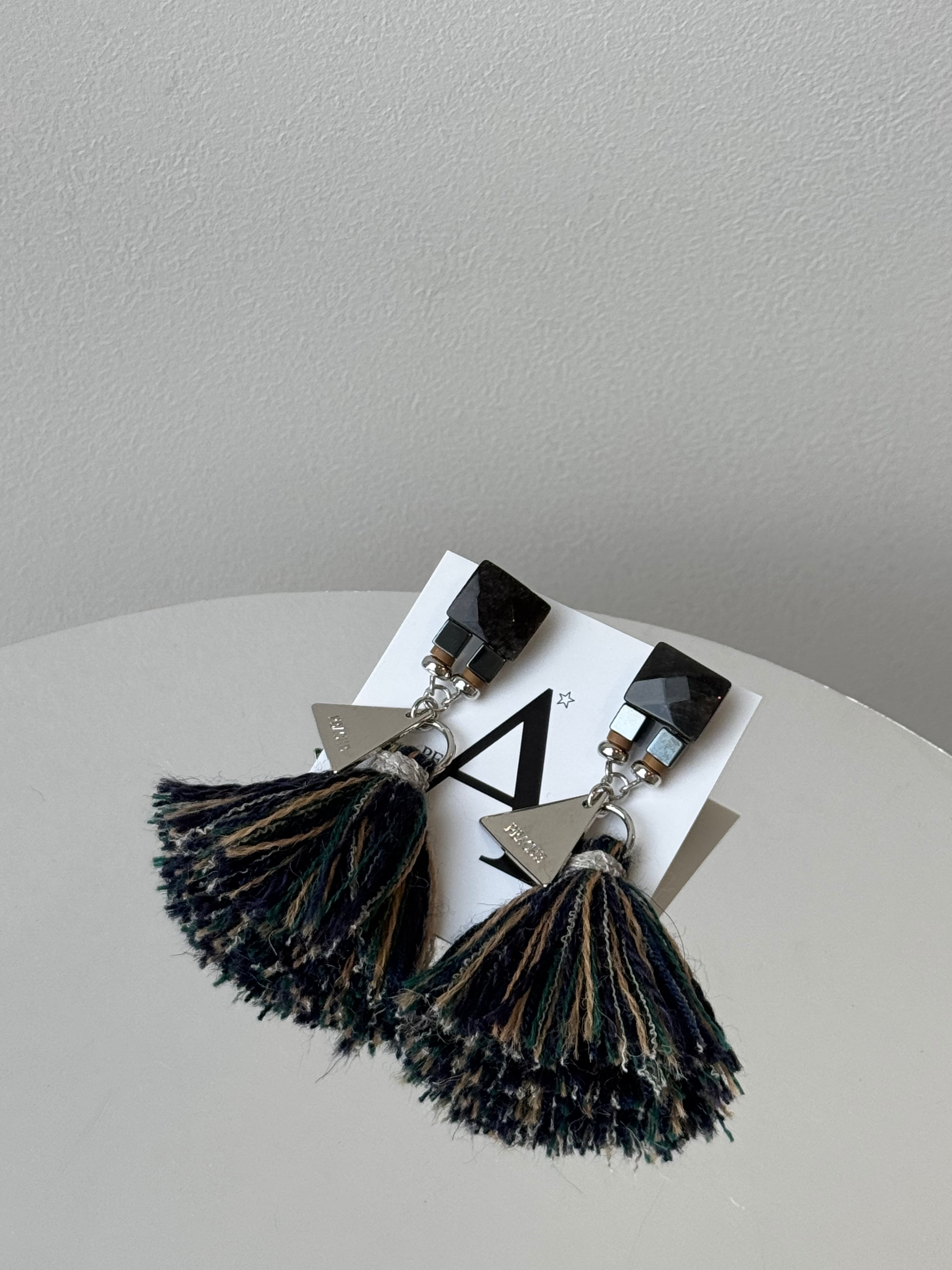navy base multi color tassel silver