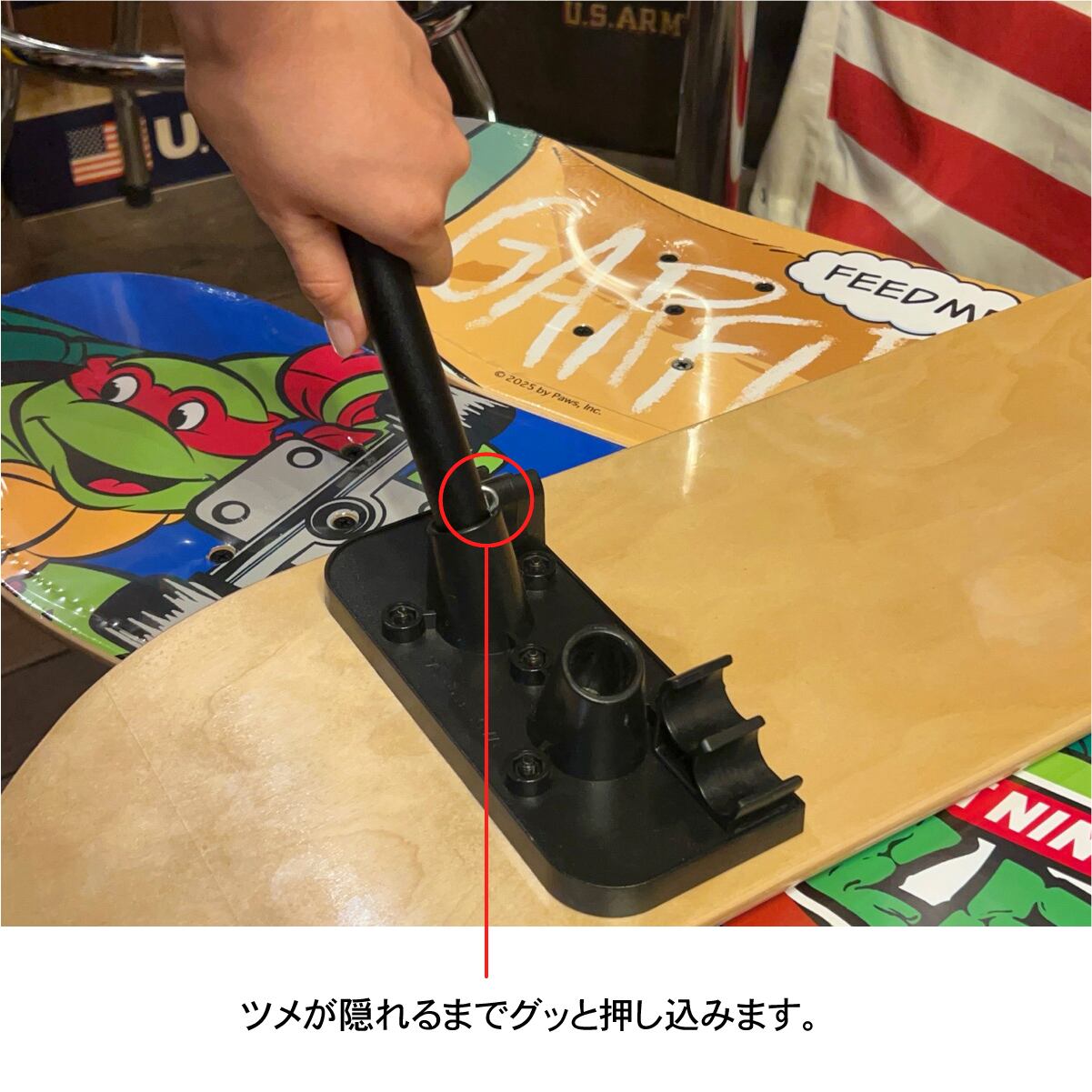 アメキャラ スケートボードデッキフォルディングチェアー アメリカン
