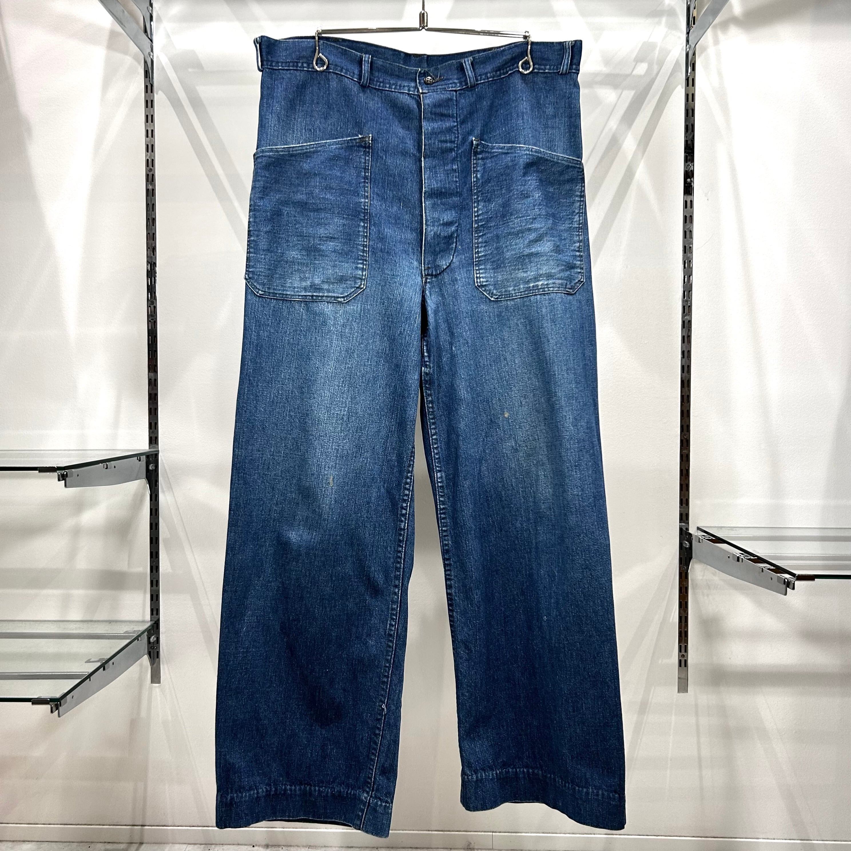 40s US NAVY Denim Trousers 40年代 米海軍 巻きパンツ デニム デニムトラウザース