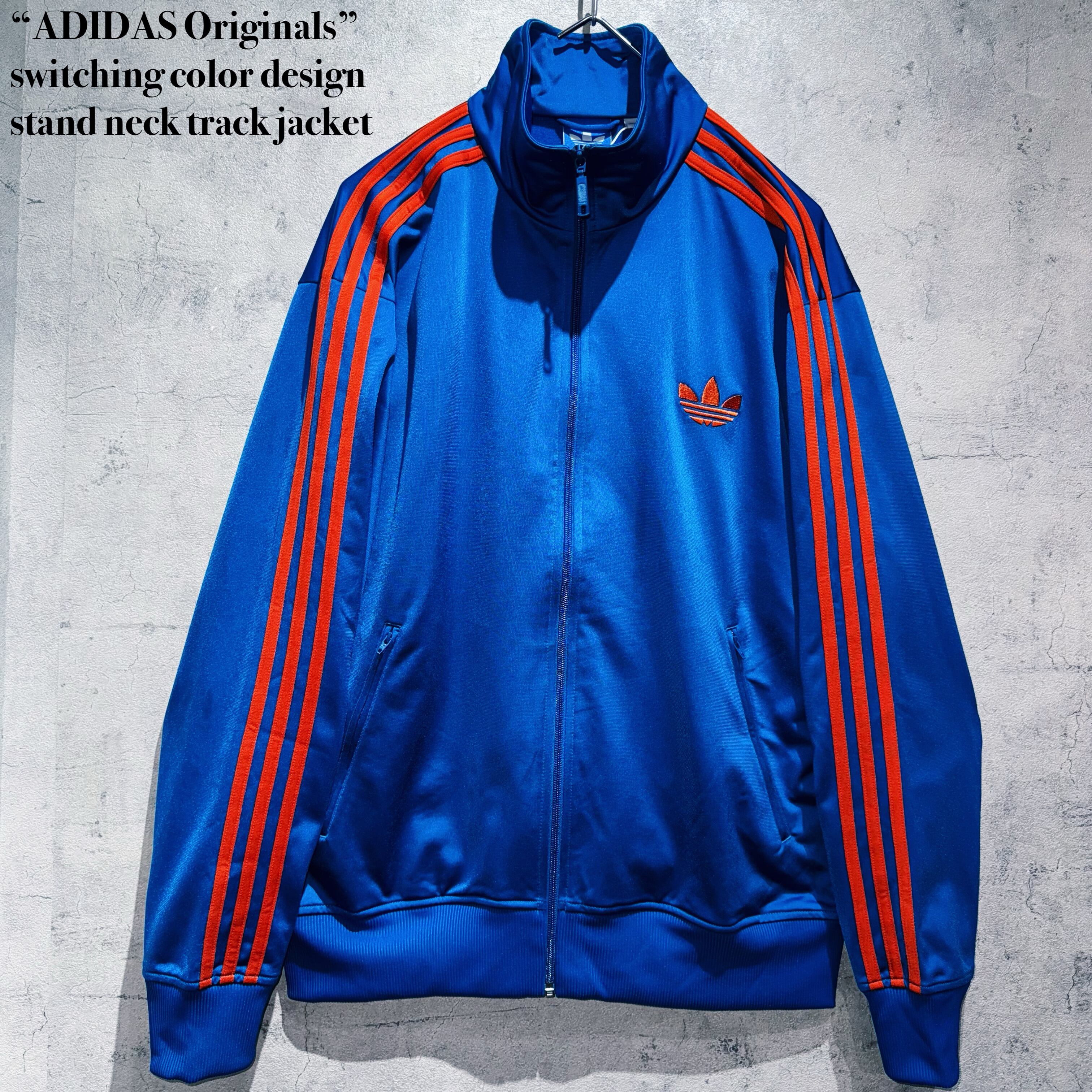 “ADIDAS Originals”switching color design stand neck track jacket