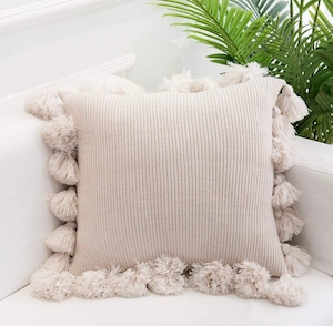 Cushion cover with tassel　タッセルクッションカバー