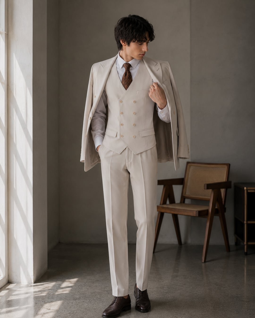 Earth Tone Three Piece Suit