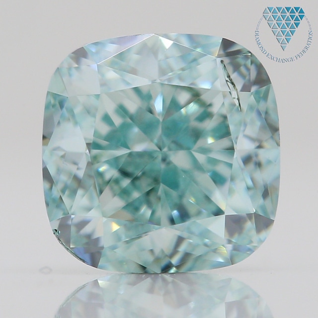 0.65 ct FANCY INTENSE  BLUE-GREEN SI2 CUSHION GIA 天然  ダイヤモンド ルース