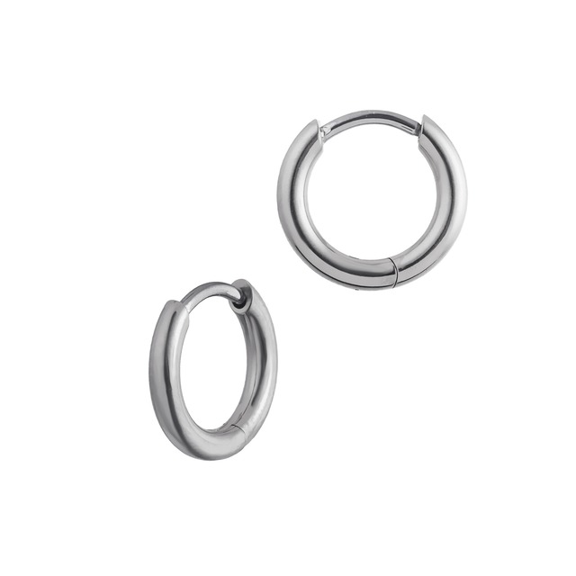 【Puente】Pierced Earrings Hoop titanium silver gold pink TP003  /pair
