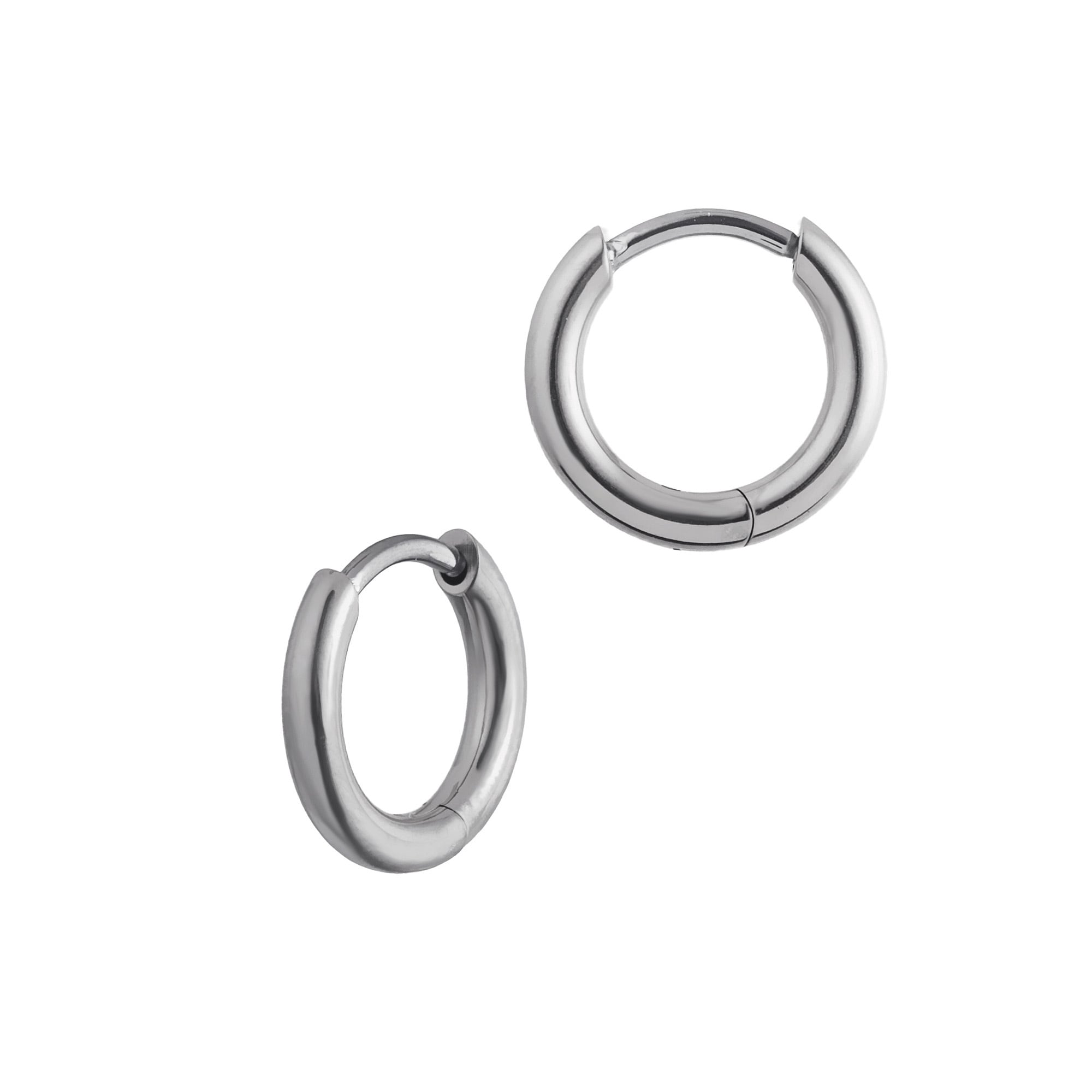 【Puente】Pierced Earrings Hoop titanium silver gold pink TP003 /pair