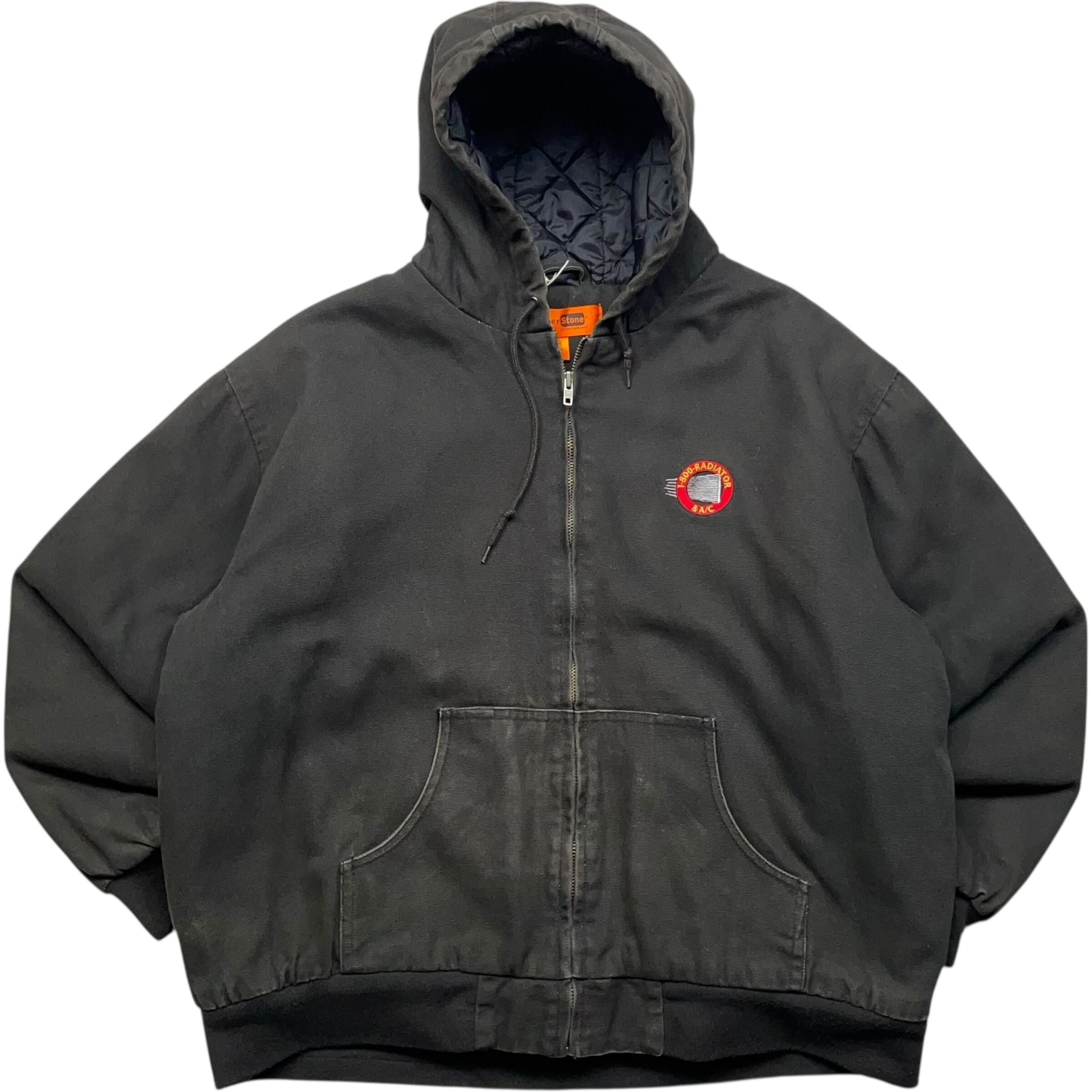 《XXL》Corner Stone アクティブジャケット ワークジャケット ダックジャケット 企業ロゴ 裏地キルティング ブラック no.9515
