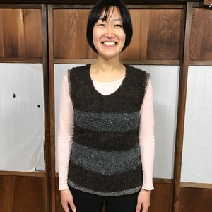 SHINZOU ニットベスト　Knit vest 麻の葉