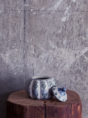 中国製造/ヴィンテージ パステル茶壺