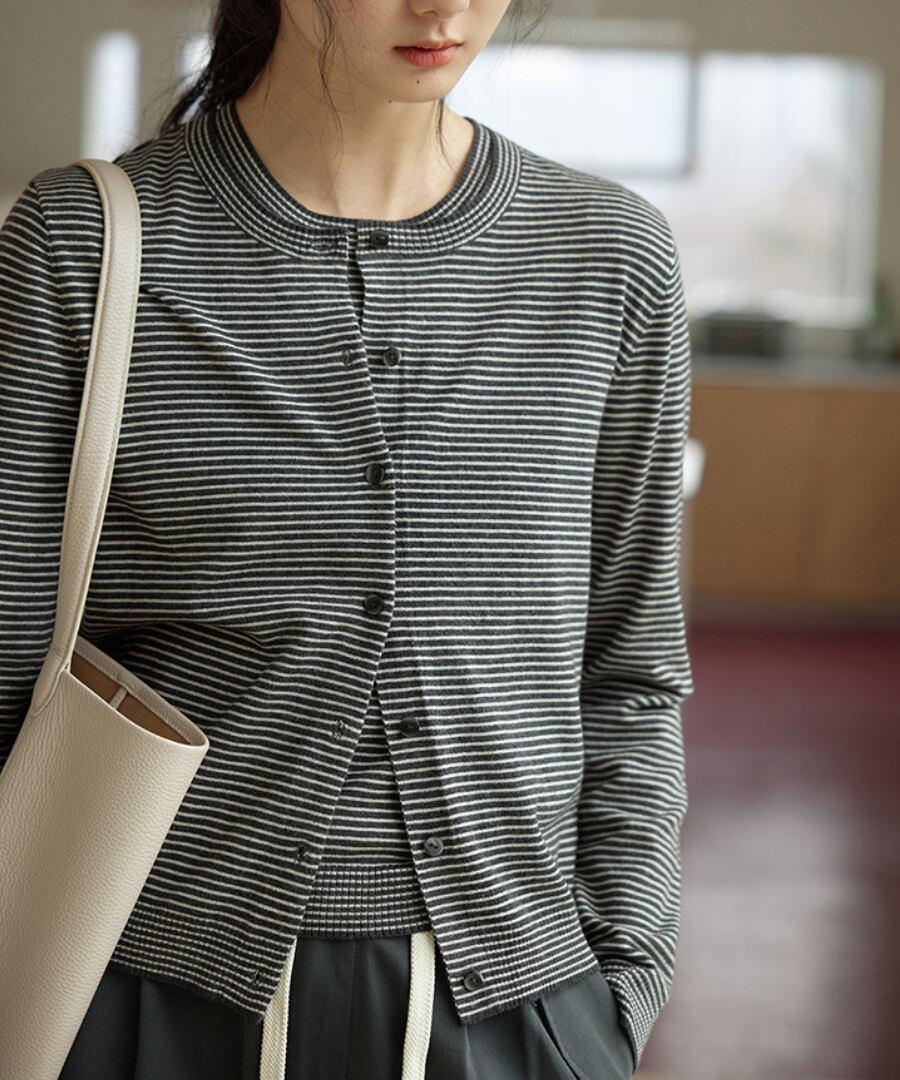 ストライプカーディガン【t-10704】