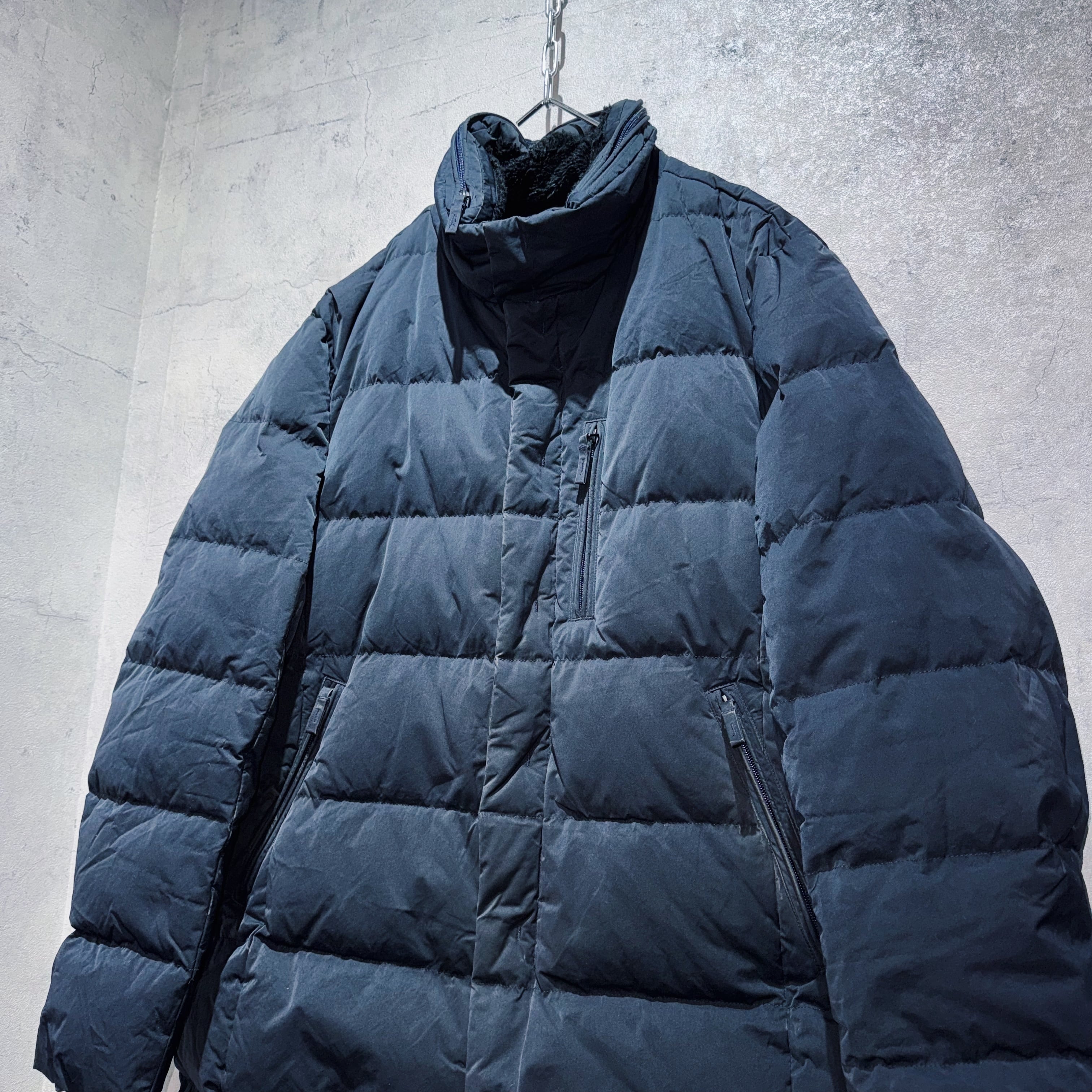 ARMANI COLLEZIONI”Boa collar double zip design down jacket