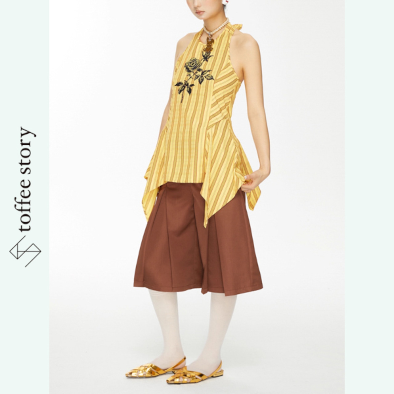 ブラウンサテンの解放区パンツ 《B0034》