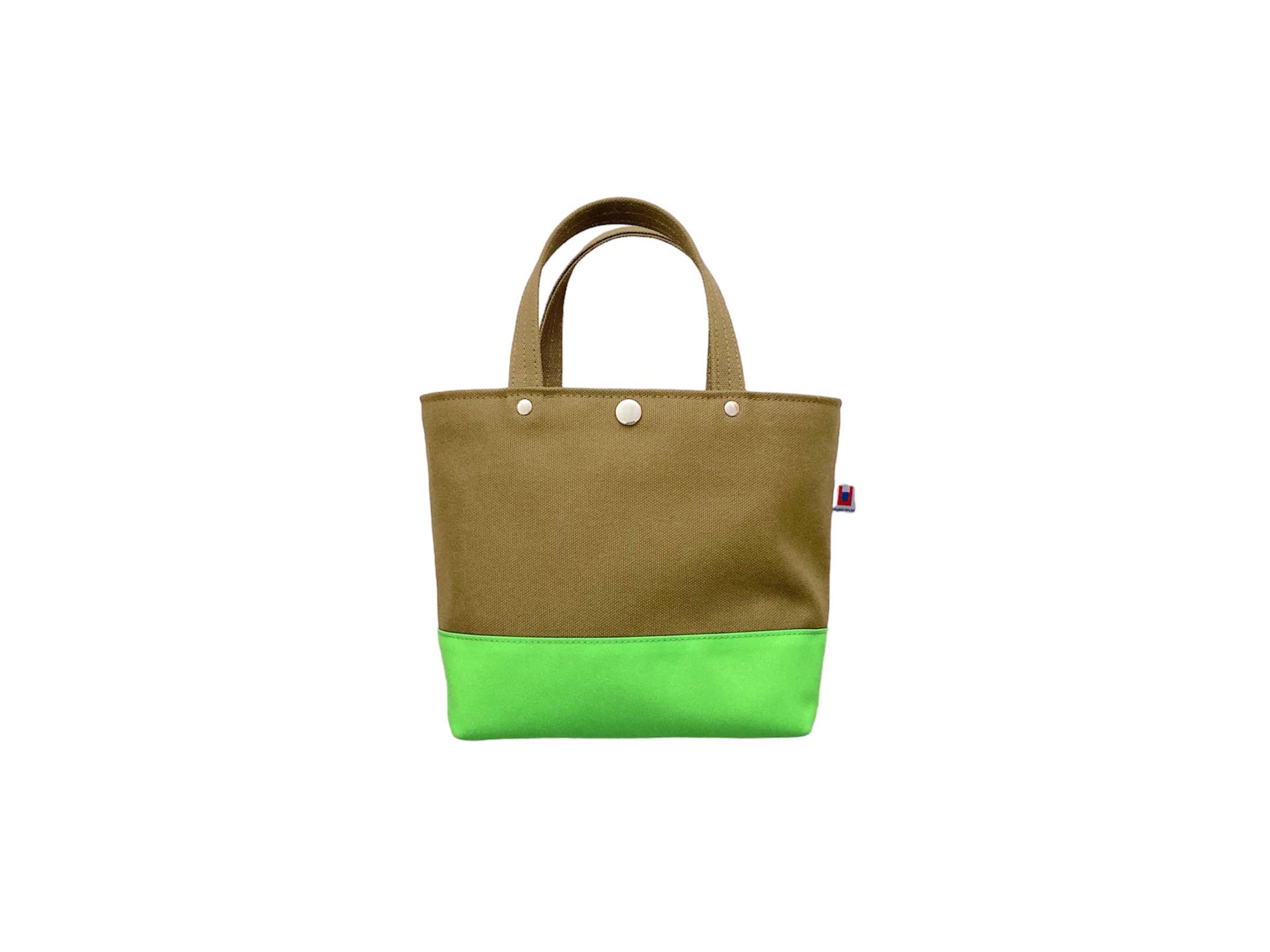 トートS 薄茶×ネオンイエローグリーン | ueyamacanvas