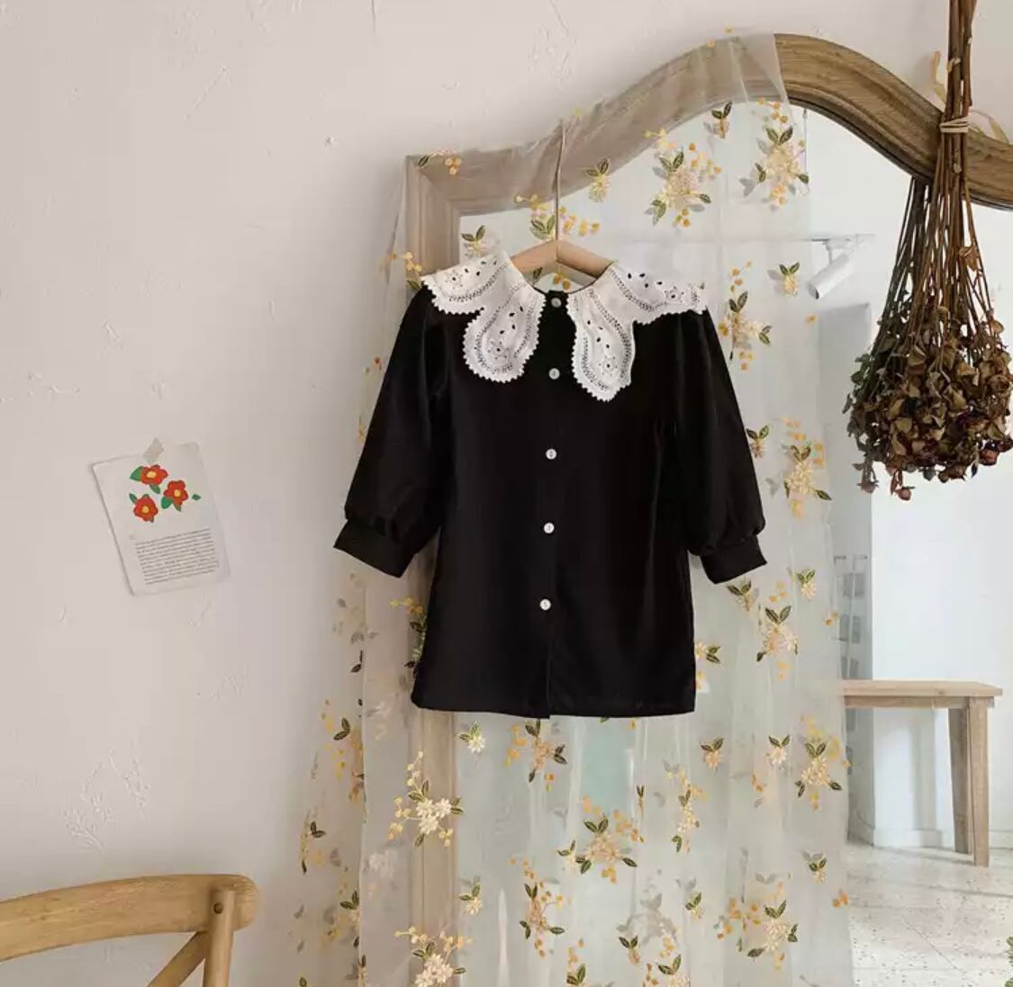 レースカラーチュニック》》》》》ワンピース 女の子 ガール 韓国子供服