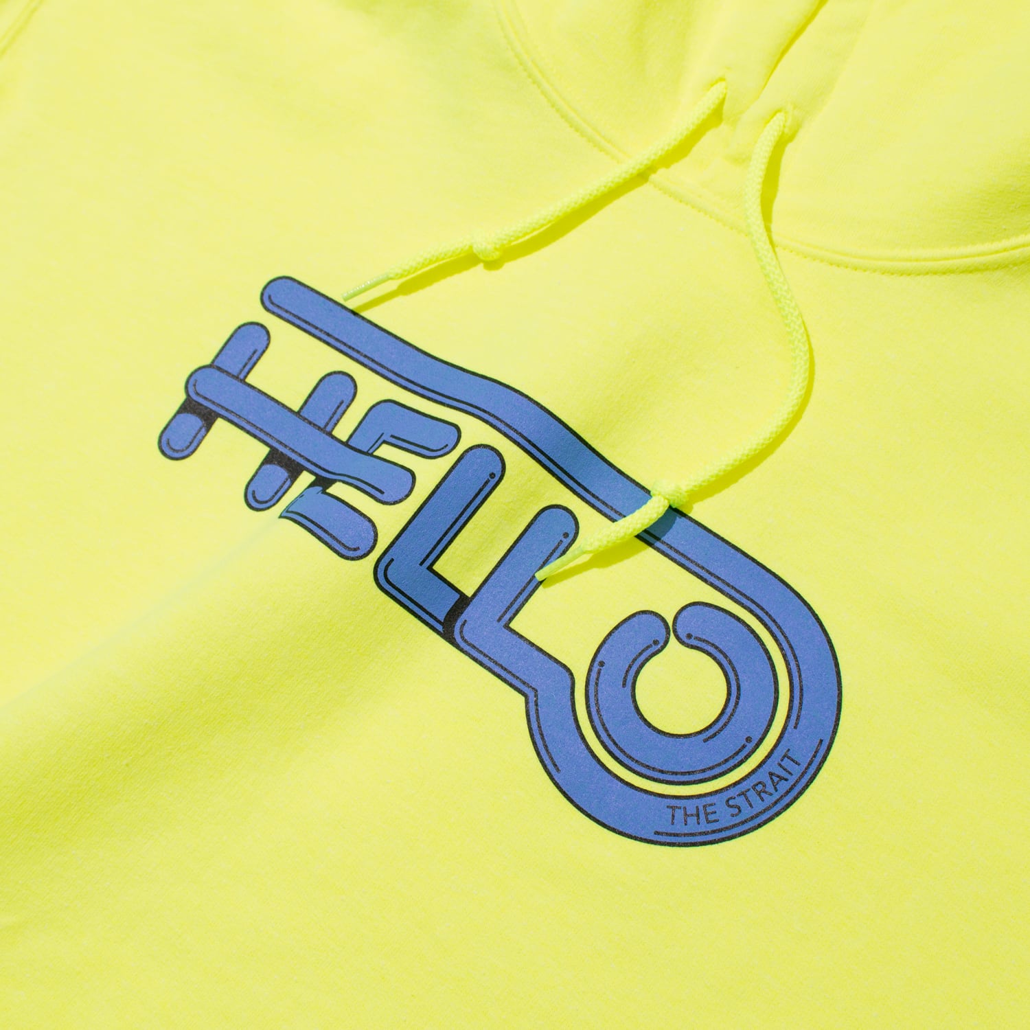 HELLO HOODIE #SAFETY GREEN