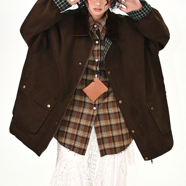 チェックライナーワークジャケット 2col   R01076