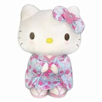桜着物ぬいぐるみS ハローキティ 水色(7448280)
