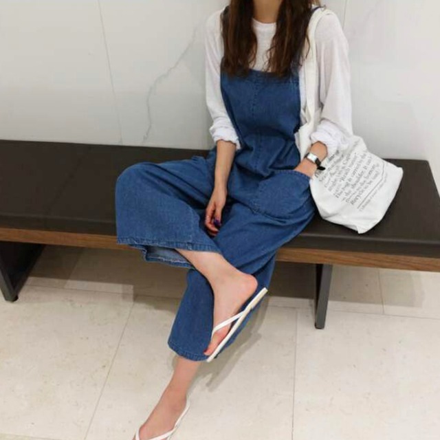 ワイドレッグデニムオーバーオール　01406