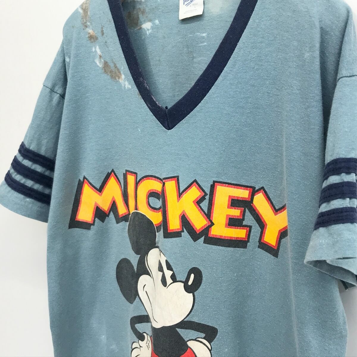 ベルバシーン 90年代 USA製 DISNEY MICKEY ミッキー フットボールＴ