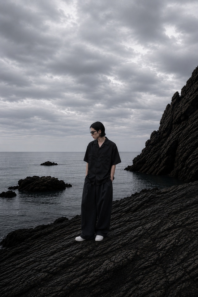 【先着5名のみ¥9856 SALE/長田カーティス着用】/Keisukeyoneda /souvenir Noir Relief” Embroidery Oversized Shirt