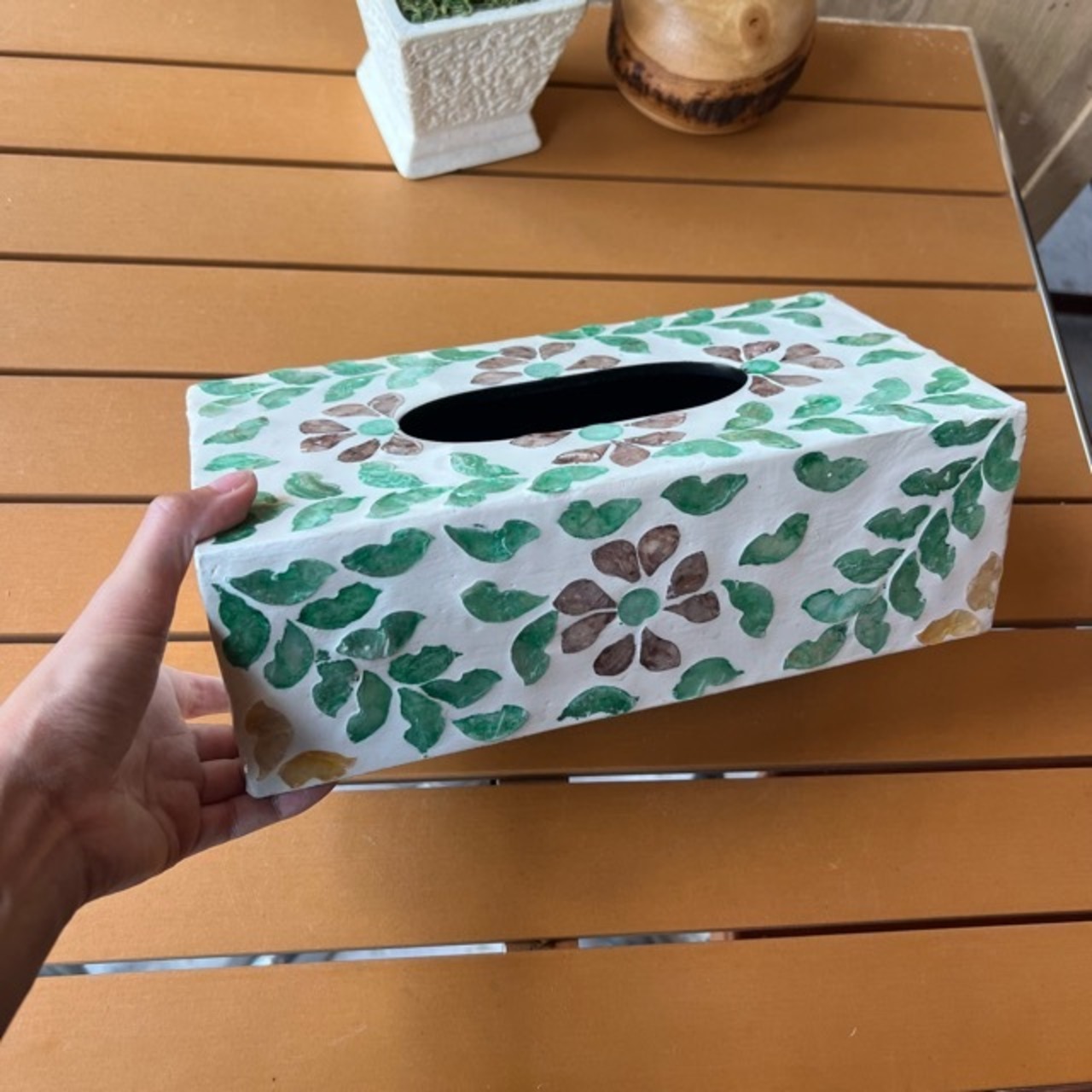 Shell Mosaic Tissue Box Cover B シェルモザイクティッシュボックス カバー ティッシュ シェル