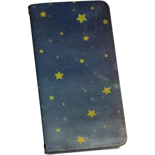 Galaxy Feel SC-04J 専用ケース 手帳型 カバー 手帳 igcase レザー 手帳タイプ 革 スマホケース スマホカバー 010158 星 空 黄色 53