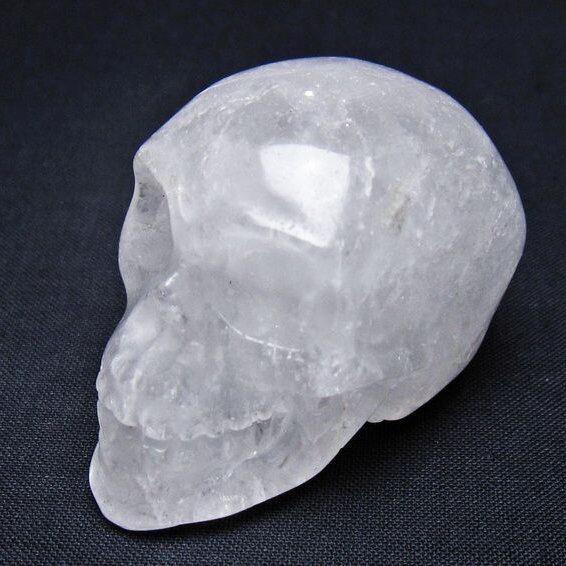 水晶 ドクロ スカル 置物 一点物 145-1764