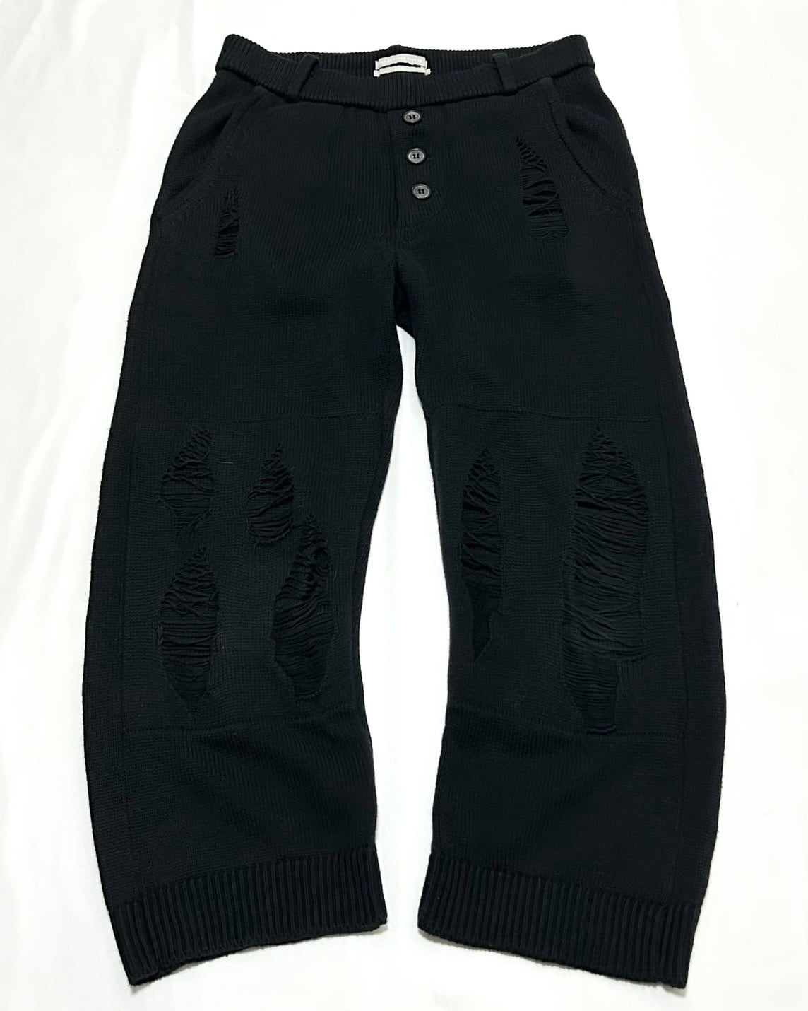 S/S2009 DIET BUTCHER SLIM SKIN gASP期 - damaged cropped knit pants