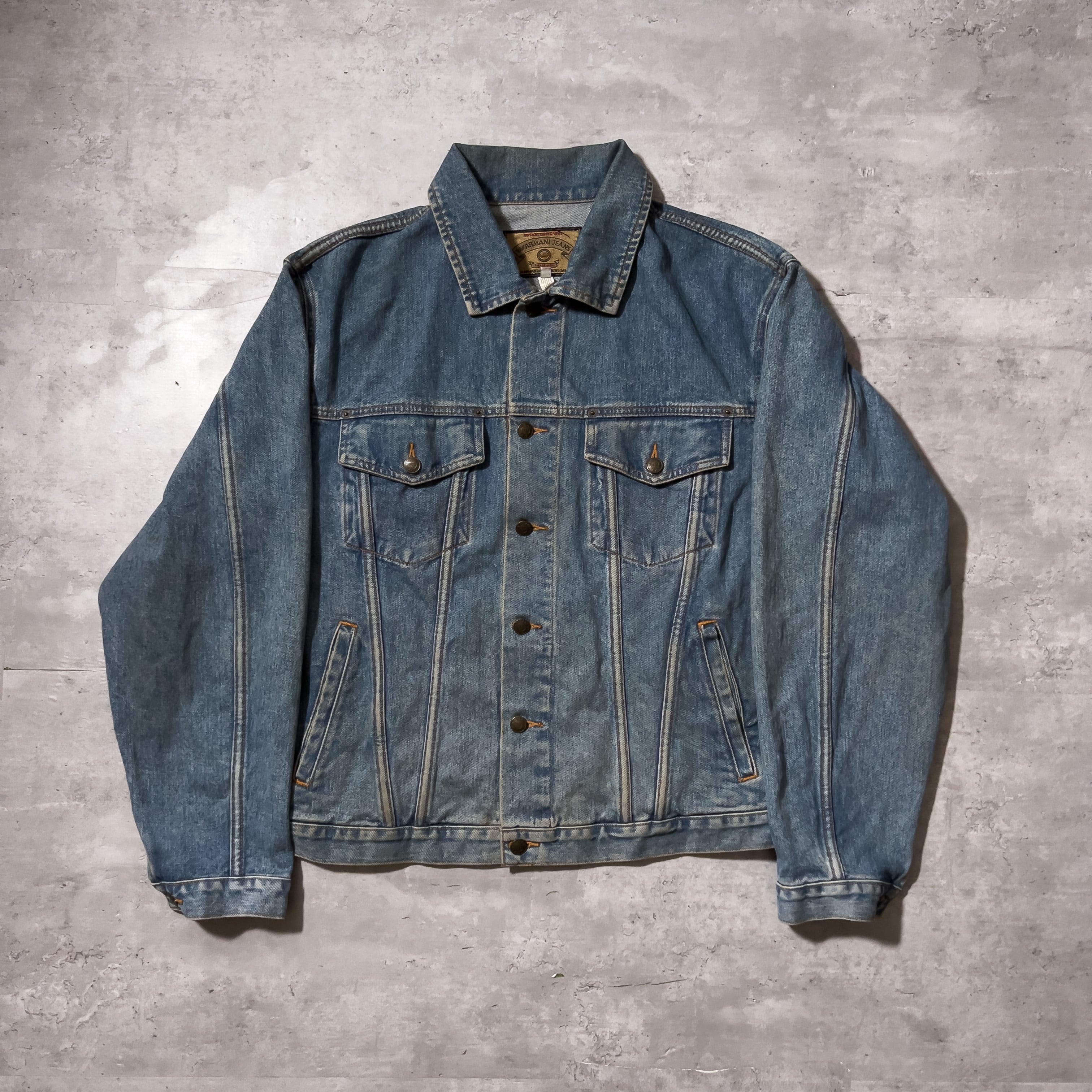 90s “ARMANI jeans” denim jacket made in Hong Kong 90年代 ...
