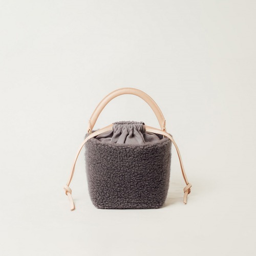 Wool  Boa Basket  -  GRAY