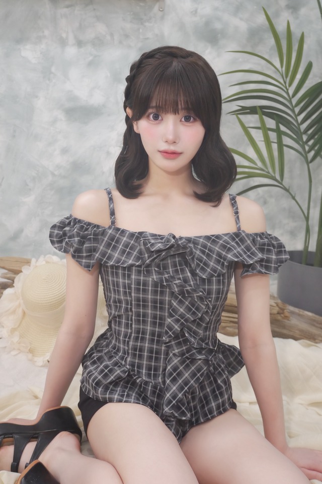 Marine Check Off Shoulder Tops