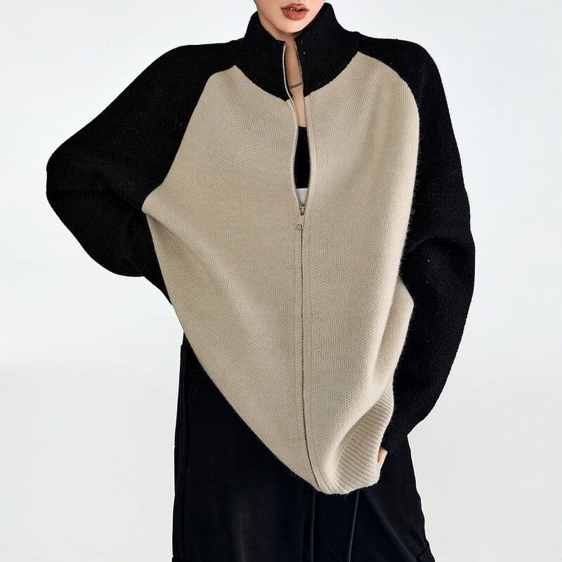 zip-up knit jacket 10863