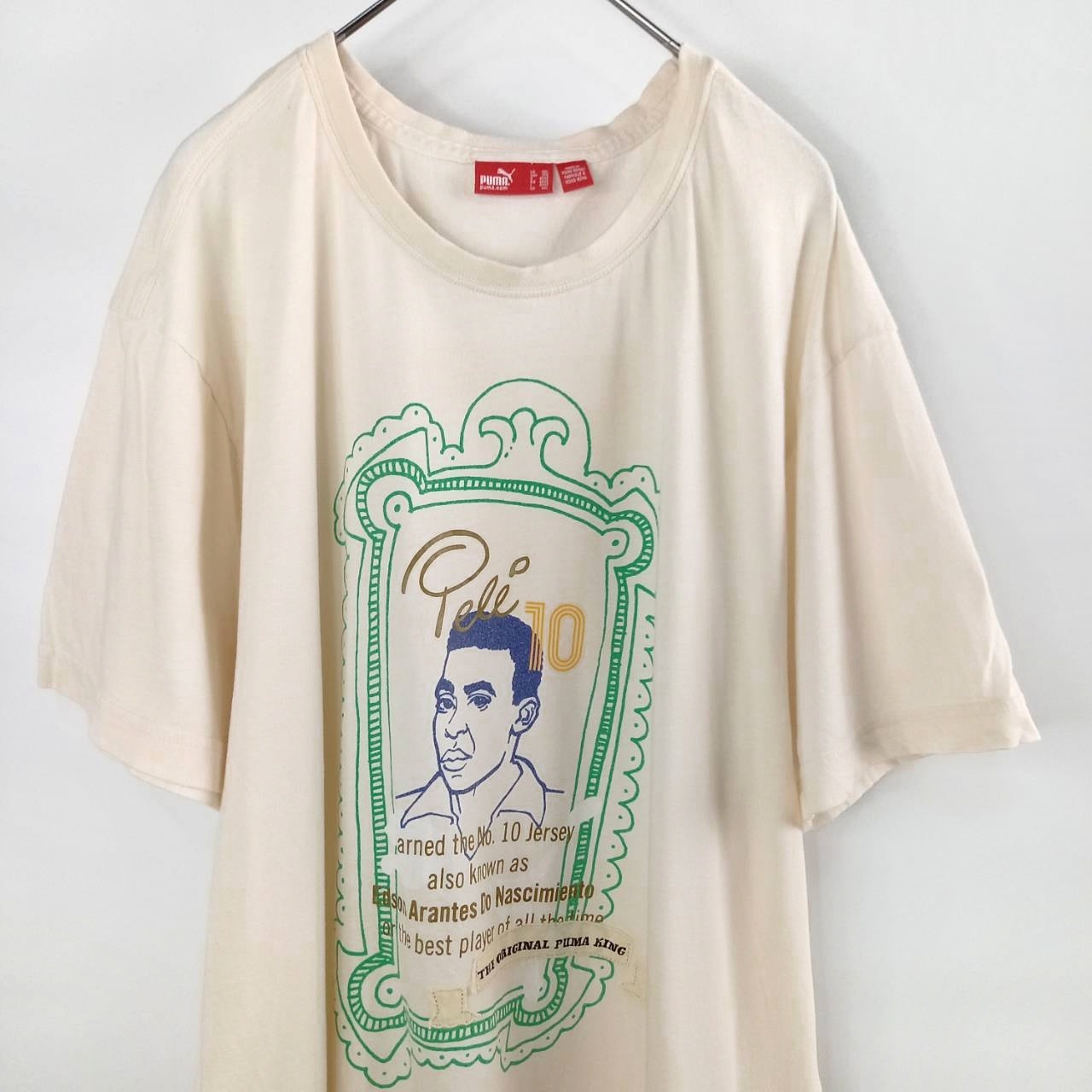 90s　香港製　プーマ　プリント　Tシャツ　半袖　ゲームシャツ　ペレ　XXL