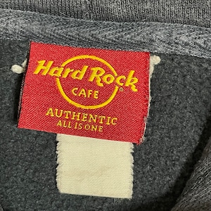 【Hard Rock Cafe】刺繍 ロゴ NIAGARA FALLS NY ナイアガラの滝 パーカー プルオーバー スウェット フーディー hoodie M グレー系 ハードロックカフェ us古着