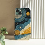 受注生産 iPhoneケース 青い星雲と月の星図｜宇宙柄 STAR002A