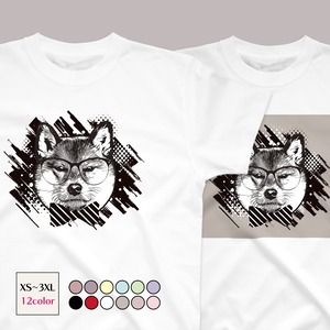 柴犬のアートTシャツ 12色 選べるサイズと生地 小さいサイズ・大きいサイズ・キッズ 送料無料（グランジ）