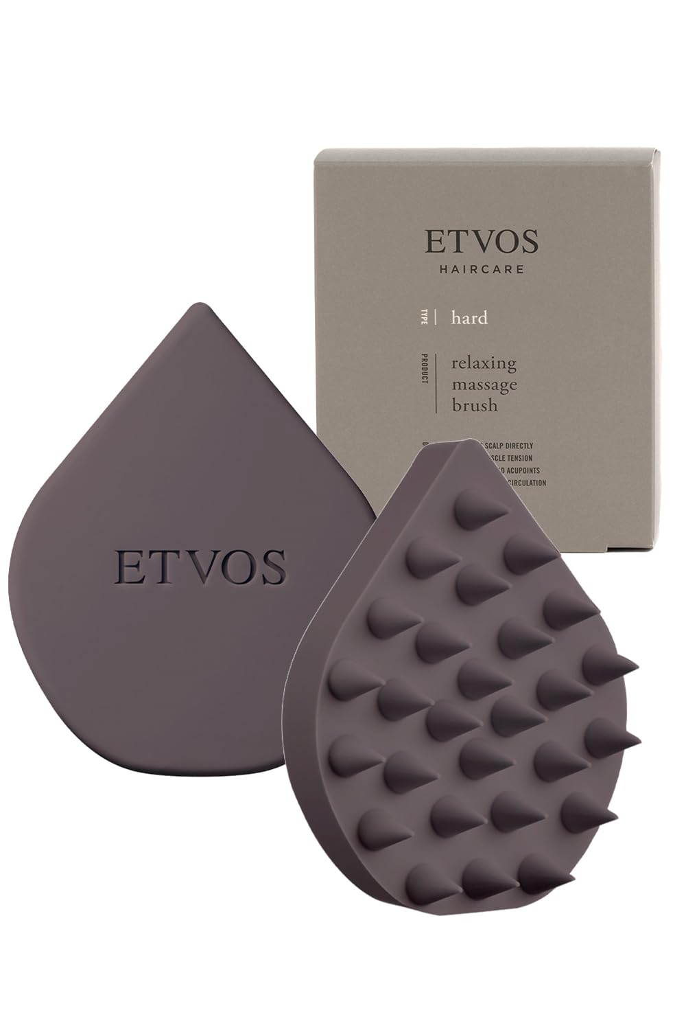 【数量限り】ETVOS(エトヴォス) リラクシングマッサージブラシ #チャコールグレー ハード 1個 (頭皮マッサージ 頭皮ブラシ シャンプーブラシ)