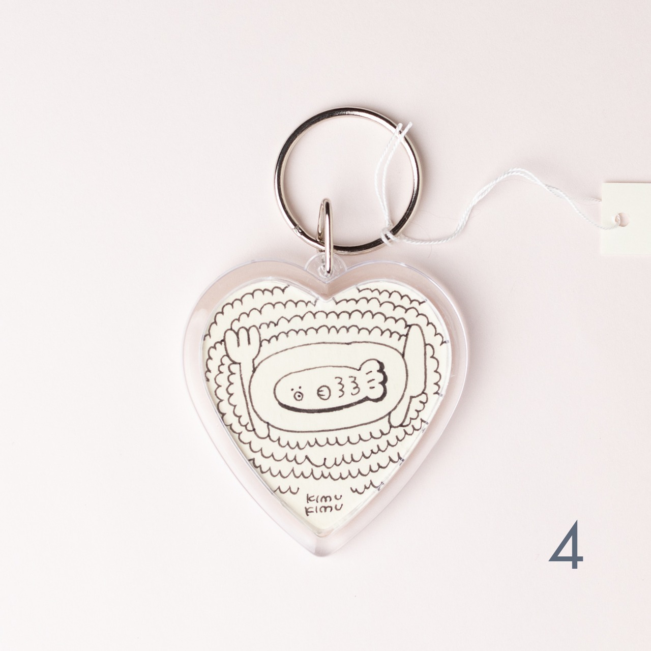 < KIMUKIMU > 原画キーホルダー（ハート）- 1