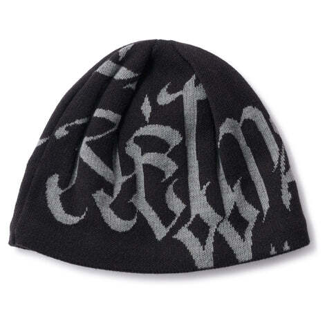 【HELLRAZOR】LETTER BEANIE(BLACK)〈国内送料無料〉