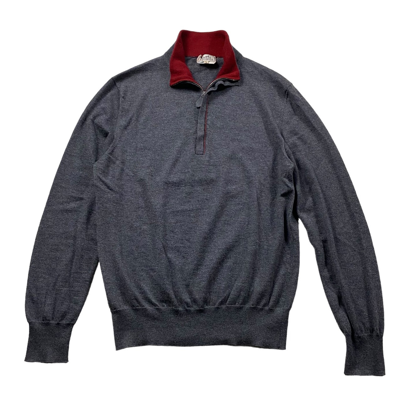 HERMES cashmere half-zip sweater