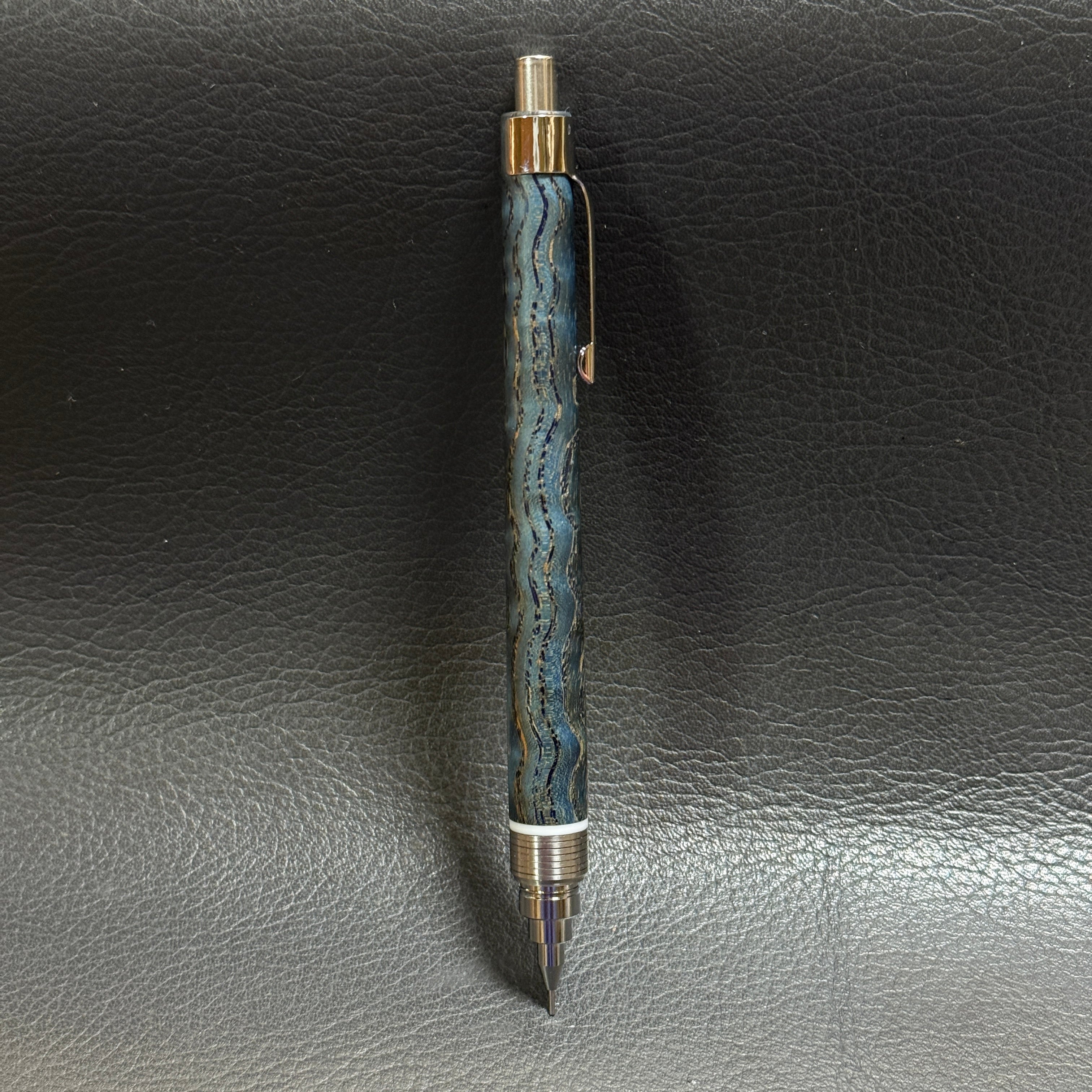 205タモ波杢スタビ 木製シャーペン 超低重心(溝付き) ステンレス
