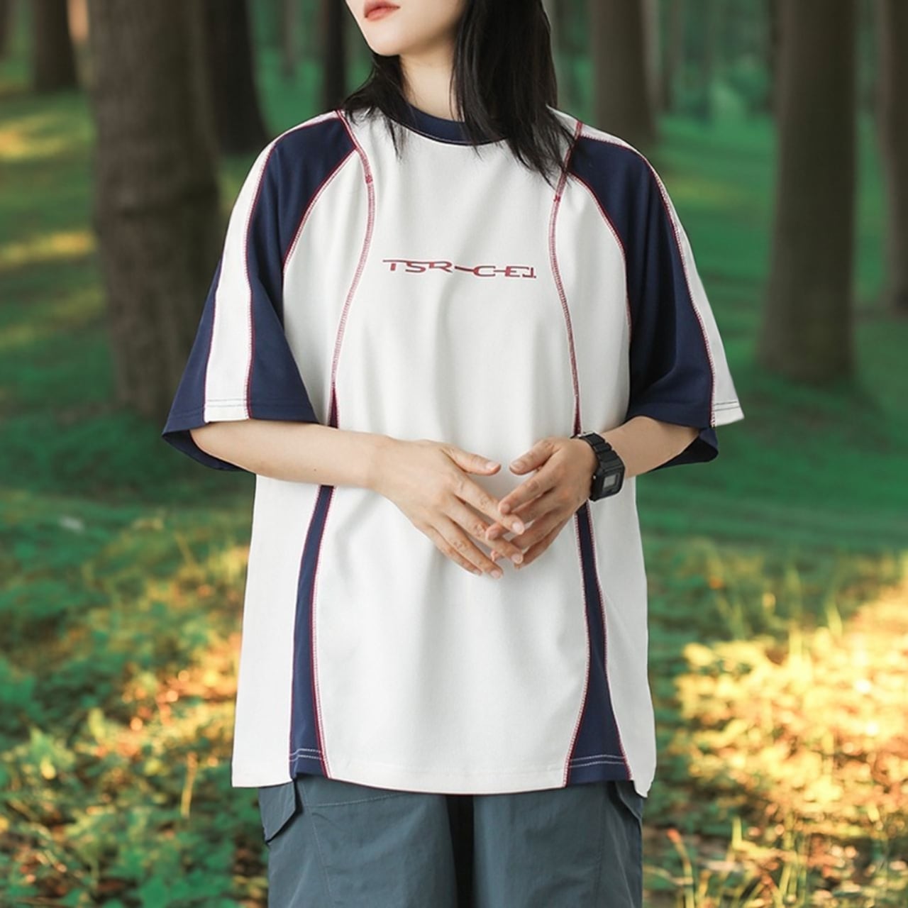 Bicolor Switch Raglan Sleeve T-Shirt ‐4col‐ A0430