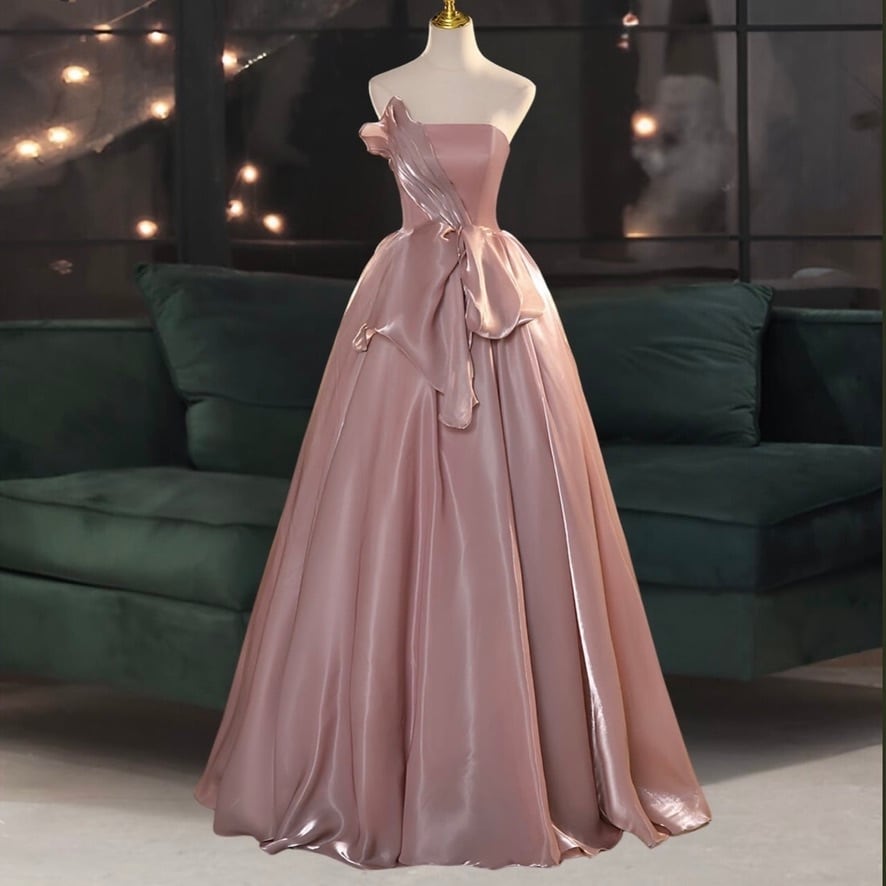 プリーツリボンビスチェドレスHR 1362