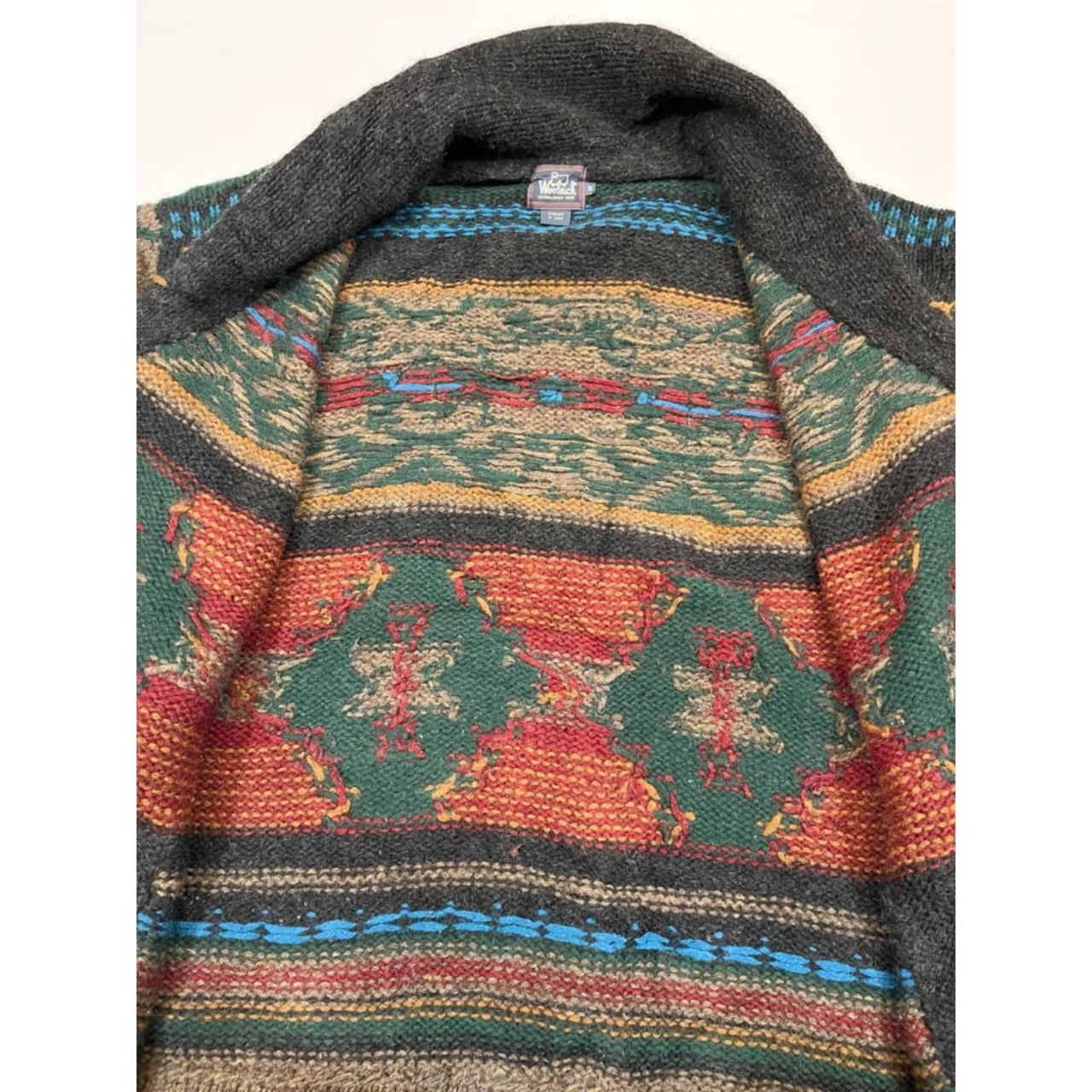〜90s WOOLRICH "NATIVE PATTERN" HAND KNIT Size M