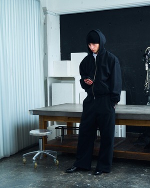 ROTOL "Solid Sweat Triple Tuck pants〔BLACK〕"
