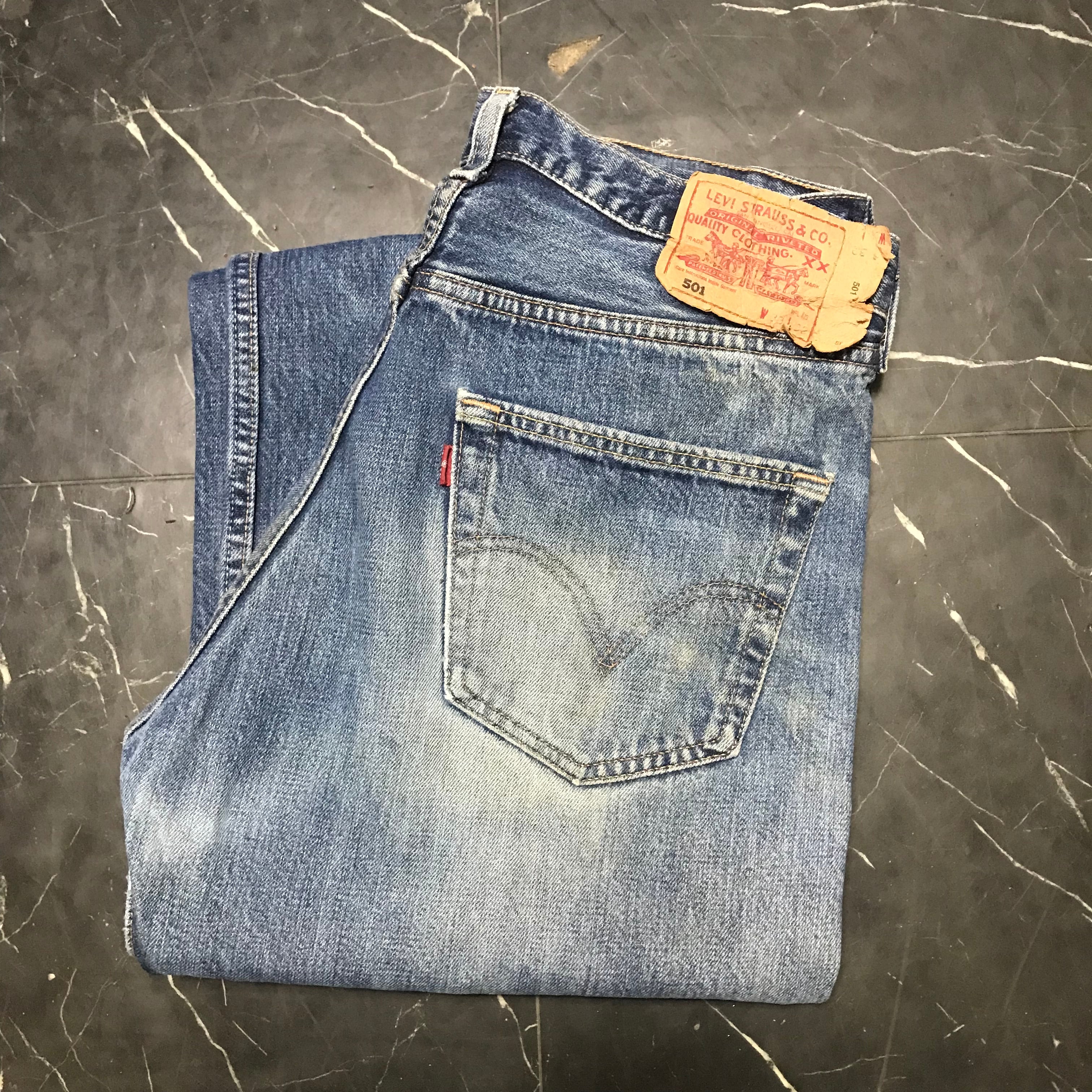 雰囲気抜群 スペイン製 00s リーバイス ユーロ LEVI'S 501 EURO ヨーロッパ デニムパンツ ジーンズ ジーパン ヴィンテージ 90s  W33 82cm